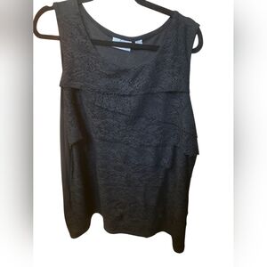 22/24W Avenue Black Lace Sleeveless Blouse, Like New